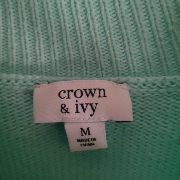 Women's Patterned Sweater - Mint and Pink - Picture 3 of 5